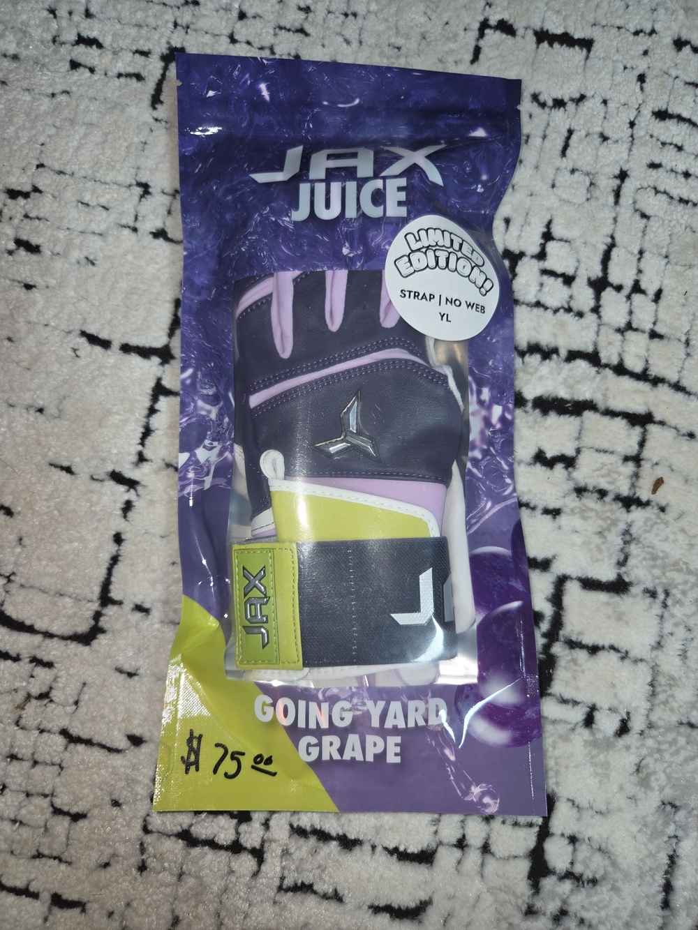 JAX Going Yard Grape Batting Gloves New